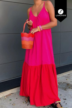 Vestidos para mujer Limonni Mailia LI3651 Maxidress rojo