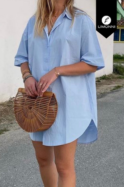 Vestidos para mujer Limonni Mailia LI3692 Cortos Casuales azul cielo