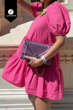 Vestidos para mujer Limonni Mailia LI3705 Cortos Casuales fuscia