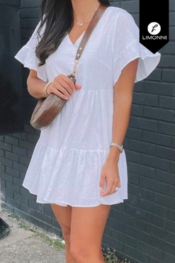 Vestidos para mujer Limonni Mailia LI3706 Cortos Casuales blanco