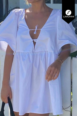 Vestidos para mujer Limonni Mailia LI3713 Cortos Casuales blanco
