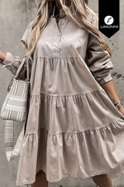 Vestidos para mujer Limonni Mailia LI3721 Cortos Casuales beige