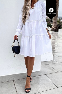 Vestidos para mujer Limonni Mailia LI3722 Cortos Casuales blanco