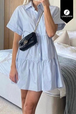 Vestidos para mujer Limonni Mailia LI3729 Cortos Casuales azul cielo