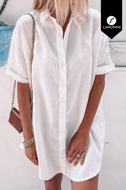 Vestidos para mujer Limonni Mailia LI3733 Cortos Casuales blanco