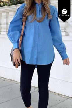 Blusas para mujer Limonni Mailia LI3743 Camiseras azul cielo