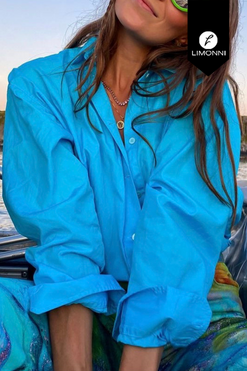 Blusas para mujer Limonni Mailia LI3774 Camiseras azul