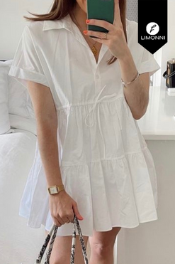 Vestidos para mujer Limonni Mailia LI3775 Cortos Casuales blanco