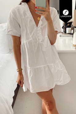 Vestidos para mujer Limonni Mailia LI3777 Cortos Casuales blanco