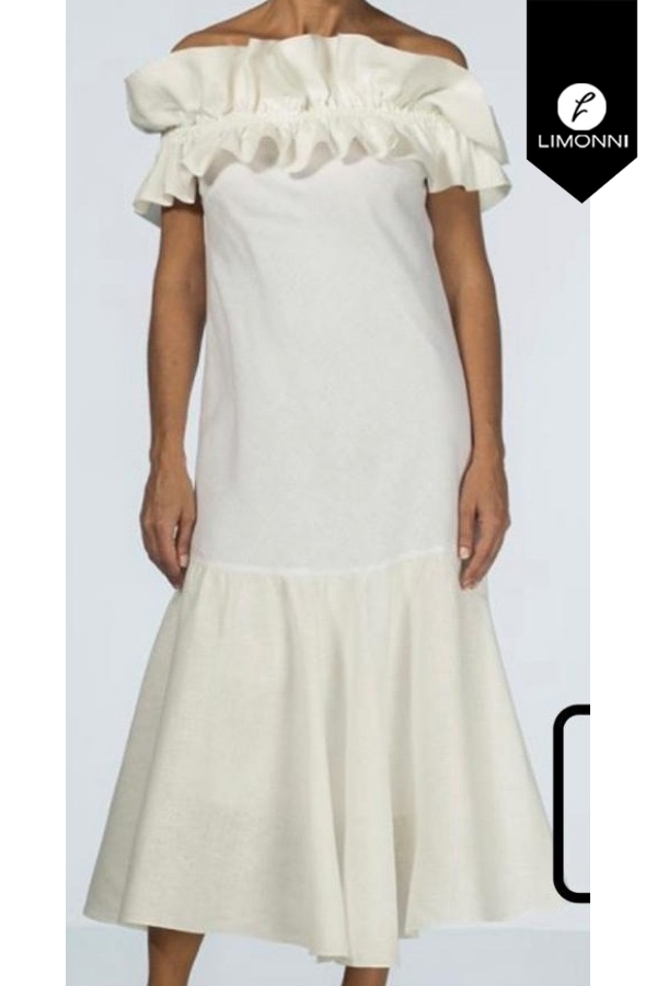 Vestidos para mujer Limonni Mailia LI3781 Maxidress blanco