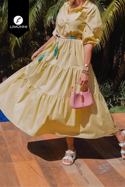 Vestidos para mujer Limonni Mailia LI3787 Maxidress amarillo