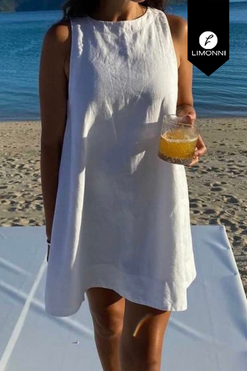 Vestidos para mujer Limonni Mailia LI3788 Cortos Casuales blanco