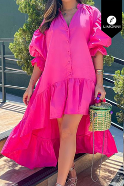 Vestidos para mujer Limonni Mailia LI3797 Maxidress fuscia