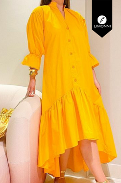 Vestidos para mujer Limonni Mailia LI3808 Maxidress amarillo