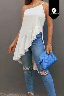 Blusas para mujer Limonni Mailia LI3837 Casuales blanco