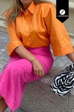 Blusas para mujer Limonni Mailia LI3852 Camiseras naranja