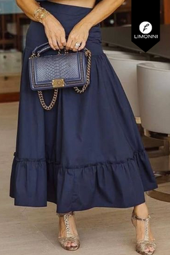 Faldas para mujer Limonni Mailia LI3857 Largos elegantes azul turquie