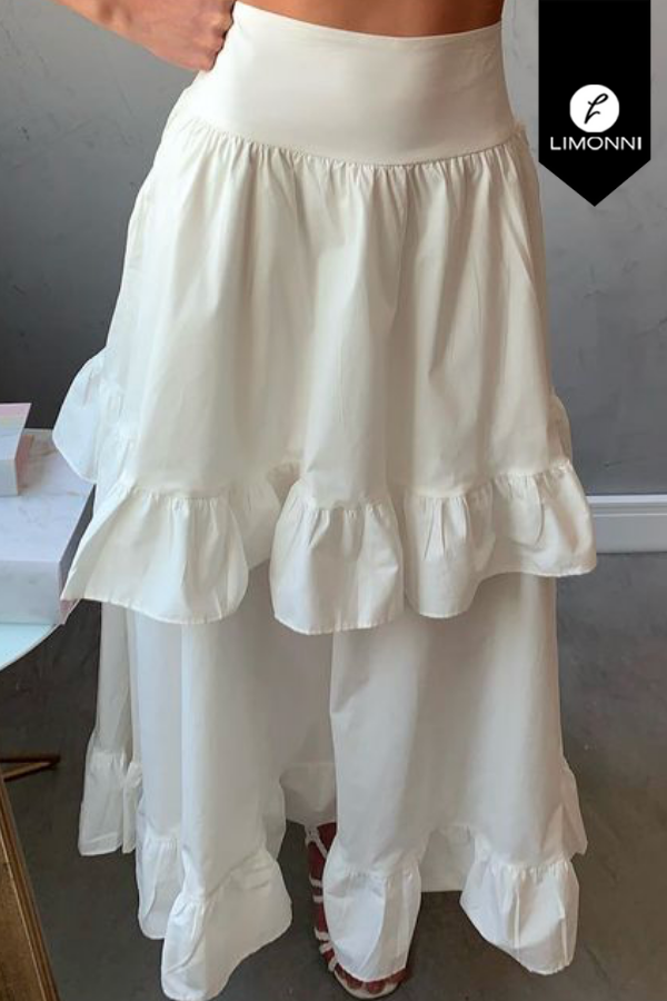 Faldas para mujer Limonni Mailia LI3877 Largos elegantes blanco