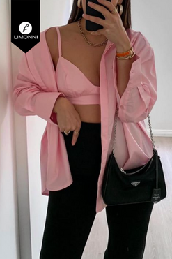 Blusas para mujer Limonni Mailia LI3883 Camiseras rosado