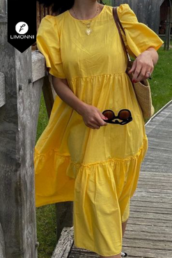 Vestidos para mujer Limonni Mailia LI3885 Maxidress amarillo