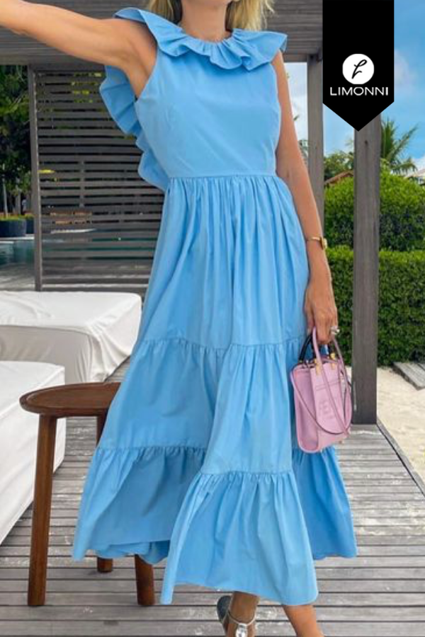 Vestidos para mujer Limonni Mailia LI3890 Maxidress azul cielo