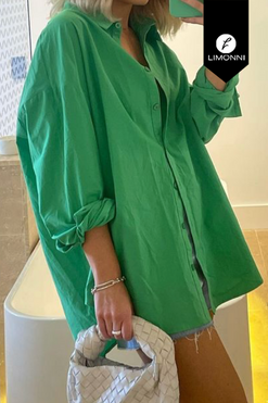 Blusas para mujer Limonni Mailia LI3904 Camiseras verde esmeralda