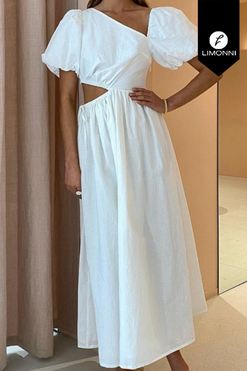 Vestidos para mujer Limonni Mailia LI3906 Maxidress blanco