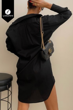Vestidos para mujer Limonni Mailia LI3923 Cortos Casuales negro