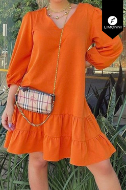 Vestidos para mujer Limonni Mailia LI3927 Cortos Casuales naranja