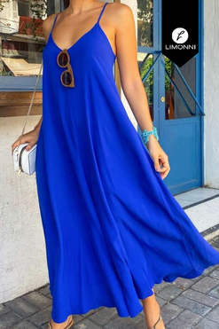 Vestidos para mujer Limonni Mailia LI3935 Maxidress azul rey