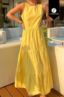 Vestidos para mujer Limonni Mailia LI3947 Maxidress amarillo