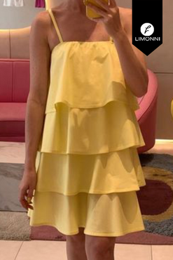 Vestidos para mujer Limonni Mailia LI3955 Cortos Casuales amarillo