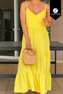 Vestidos para mujer Limonni Mailia LI3975 Maxidress amarillo
