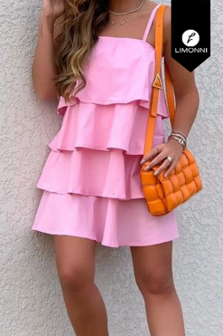 Vestidos para mujer Limonni Mailia LI3995 Cortos Casuales rosado