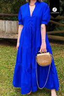 Vestidos para mujer Limonni Mailia LI4004 Maxidress azul rey
