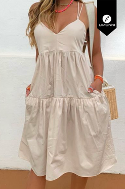 Vestidos para mujer Limonni Mailia LI4011 Cortos Casuales beige