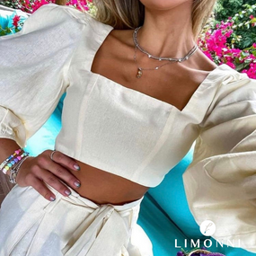 Blusas para mujer Limonni Mailia LI4013 Tops avena