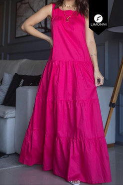 Vestidos para mujer Limonni Mailia LI4018 Maxidress fuscia