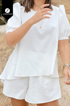 Blusas para mujer Limonni Mailia LI4034 Casuales blanco