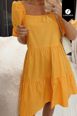 Vestidos para mujer Limonni Mailia LI4035 Cortos Casuales mostaza