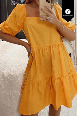 Vestidos para mujer Limonni Mailia LI4035 Cortos Casuales mostaza