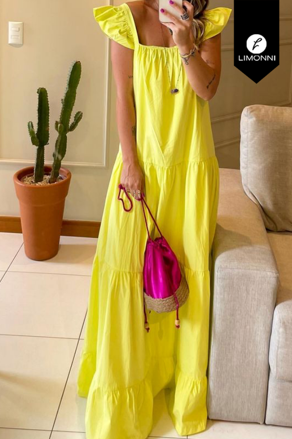 Vestidos para mujer Limonni Mailia LI4039 Maxidress amarillo