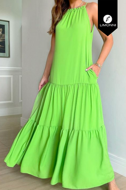 Vestidos para mujer Limonni Mailia LI4043 Maxidress blanco