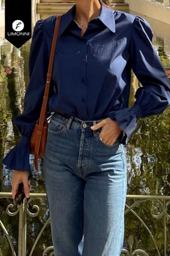Blusas para mujer Limonni Mailia LI4047 Camiseras azul turquie