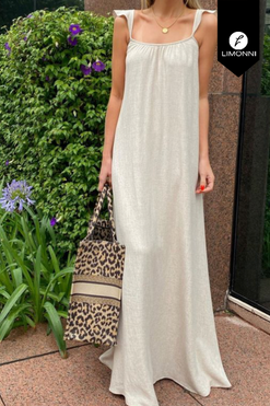 Vestidos para mujer Limonni Mailia LI4052 Maxidress avena