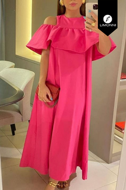 Vestidos para mujer Limonni Mailia LI4066 Maxidress fuscia