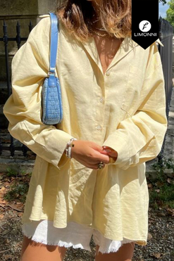Blusas para mujer Limonni Mailia LI4072 Camiseras amarillo pastel