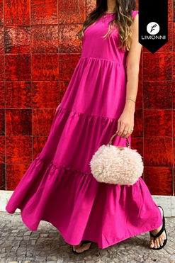 Vestidos para mujer Limonni Mailia LI4080 Maxidress fuscia