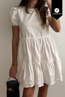 Vestidos para mujer Limonni Mailia LI4081 Cortos Casuales blanco