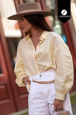 Blusas para mujer Limonni Mailia LI4090 Camiseras amarillo pastel